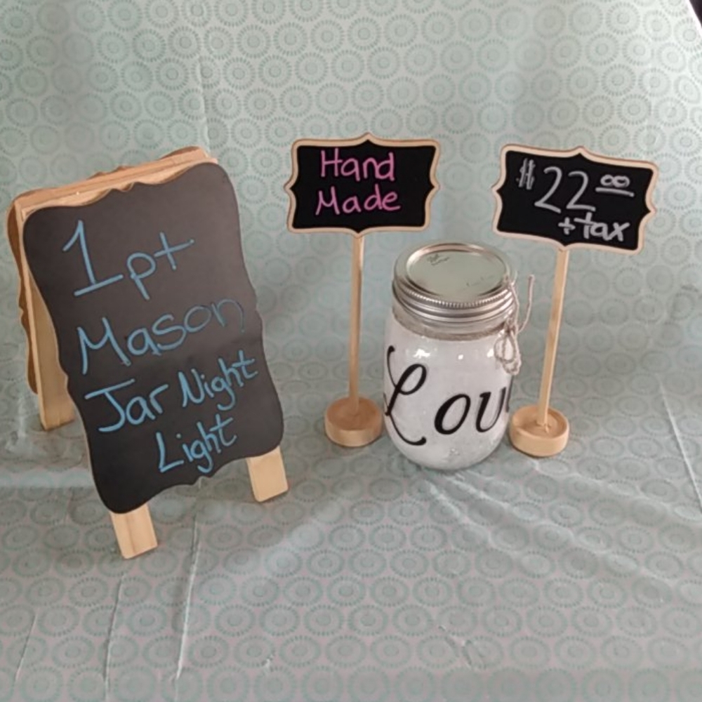 1 pint Mason Jar Night Light with lights